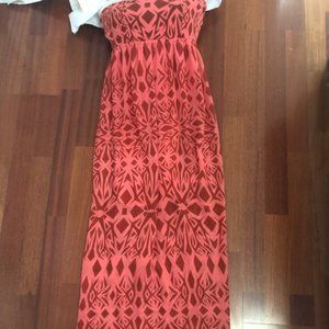 Red and Pink Maxi Dress